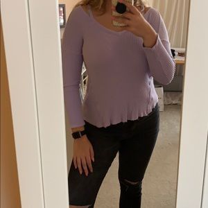 Lilac Frayed Sweater💜